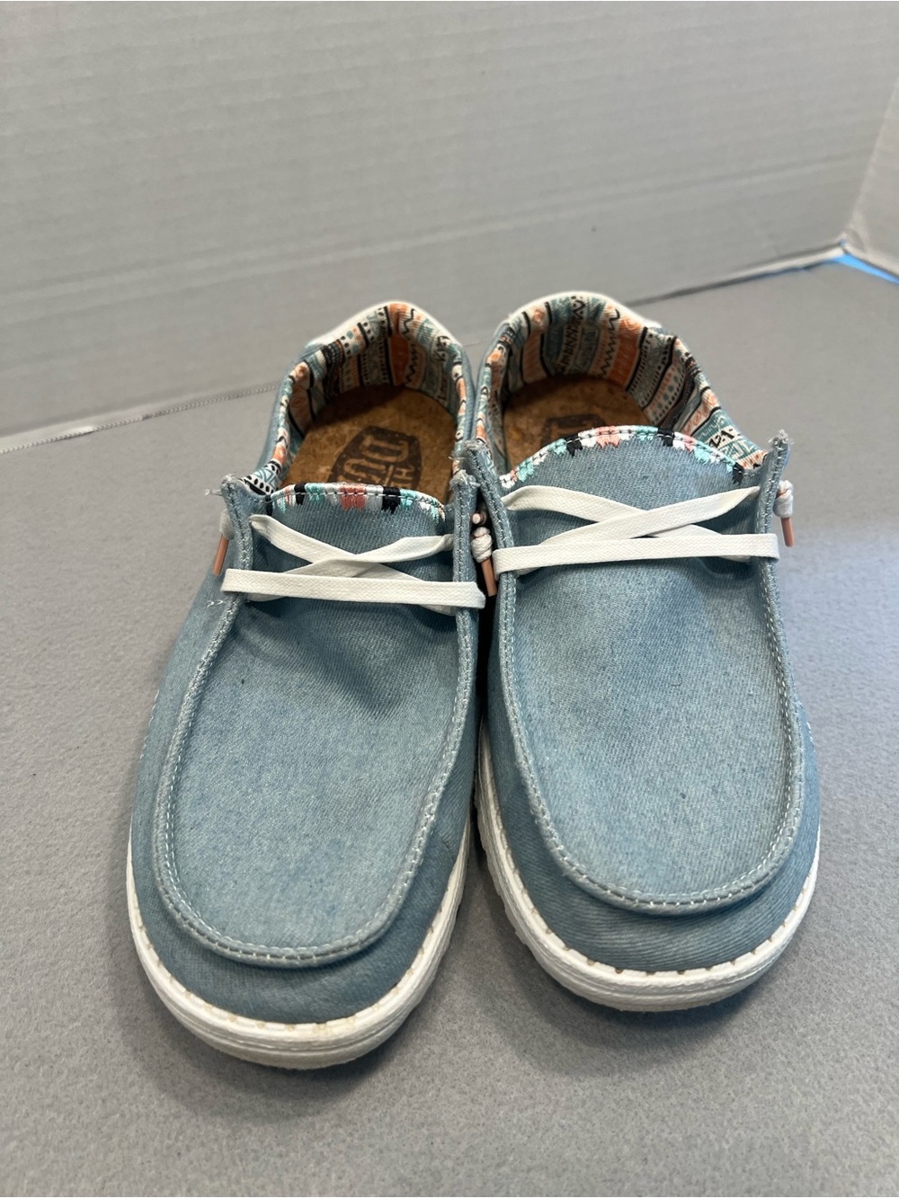 Hey Dude Wendy Boho Light Denim Women's US Size 10 Casual Shoes